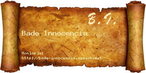 Bade Innocencia névjegykártya